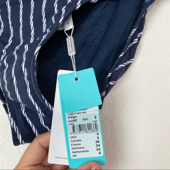 NWT Seafolly Coastline Pleated Side Bikini Bottoms - Picture 4 of 7